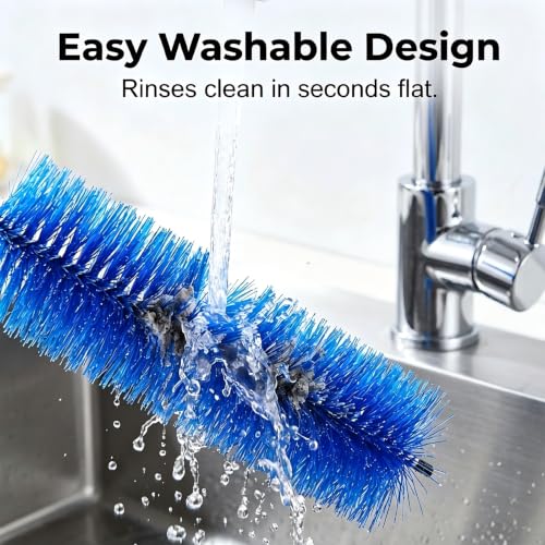 Fan Cleaning Brush Bendable Microfiber Head Wear | Resistant Comfortable Handle Washable Reusable Crevice Cleaning For Electric Fans Car Vents, Home Essential Rv accessories - color: Blue