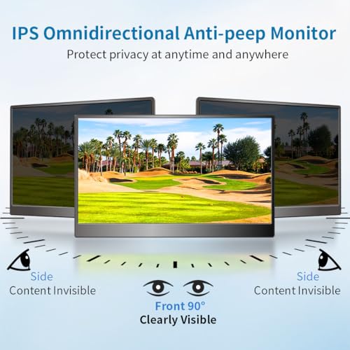 Portable Monitor Touchscreen 14",USB-C & FHD External Display 100% sRGB Anti-Glare Eye Care,Privacy Protection,Low-Power,VESA Mountable Travel Monitor for Laptop/Mac/Gaming/Office - size: 14“