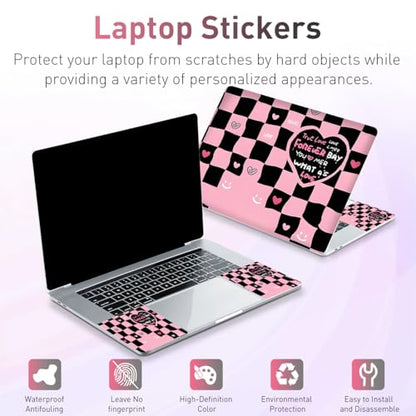 12.1-15.6 Inch Laptop Skin Decal, Universal Reusable Vinyl Laptop Cover Sticker, Waterproof Art Protector - Pink Black True Love - color: Pink Black True Love