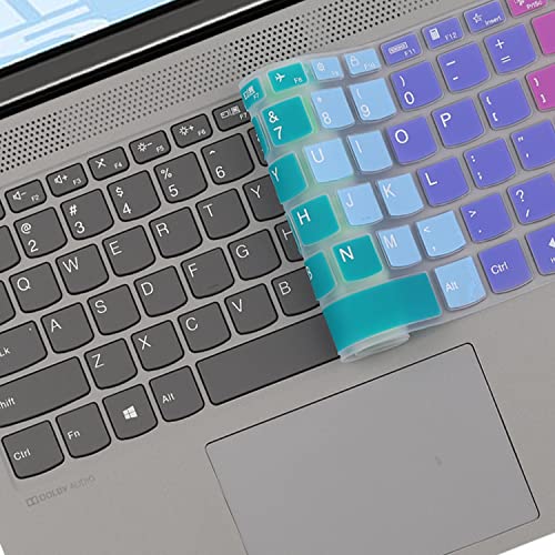Keyboard Cover for Lenovo Yoga 7i 15.6, ideaPad 5 15.6", Lenovo Flex 5 15.6, Yoga Slim 7 15, ideaPad 3i 15, ideaPad Slim 7 15.6, ThinkBook 15p, ThinkBook 15 G2 G3 US Keyboard Cover -Rainbow - color: RAINBOW