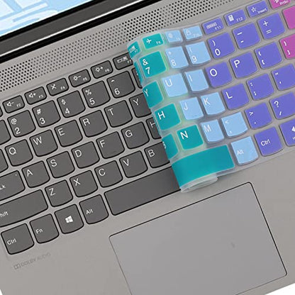 Keyboard Cover for Lenovo Yoga 7i 15.6, ideaPad 5 15.6", Lenovo Flex 5 15.6, Yoga Slim 7 15, ideaPad 3i 15, ideaPad Slim 7 15.6, ThinkBook 15p, ThinkBook 15 G2 G3 US Keyboard Cover -Rainbow - color: RAINBOW