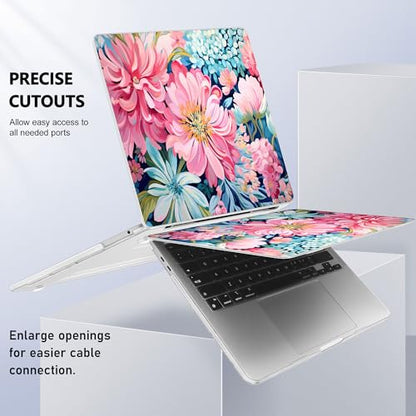 May Chen Case for MacBook Pro 13 inch M2 2023,2022,2021,2020 A2338 M1 A2251 A2289, Plastic Hard Shell Case for MacBook Pro 13" with Touch Bar Fits Touch ID, Flowers Painting - color: Flowers painting