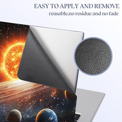 Universal Laptop Skin Sticker Decal,15.6 Inch Laptop Vinyl Cover for 13" 14" 15.6" Laptop,Scratch-Resistant Waterproof Protector Wrap,Reusable with Wrist Pads,Solar System Planets - color: Solar System Planets