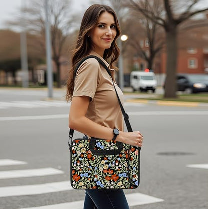 10 inch Messenger Bag Carrying Case with Handle Accessory Pocket Fits 7 to 10-Inch Laptops/Notebook/Kids Tablet (7-10.2 inch, Flowers2) - color: Flowers2, size: 7-10.2 inch