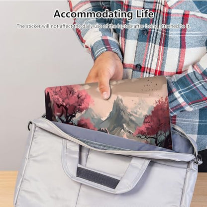 Universal Laptop Skin Sticker with 2 Wrist Pad Skins, Waterproof Scratch Resistant Vinyl Laptop Cover Decal, Cut to Fit for 11–15.6 Inch MacBook HP Dell Lenovo, Dreamy Autumn Scene - color: Dreamy Autumn Scene