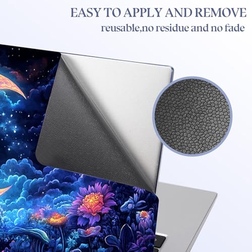 Universal Laptop Skin Sticker Decal,15.6 Inch Laptop Vinyl Cover for 13" 14" 15.6" Laptop,Scratch-Resistant Waterproof Protector Wrap,Reusable with Wrist Pads,Lunar Blossom Nightscape - color: Lunar Blossom Nightscape