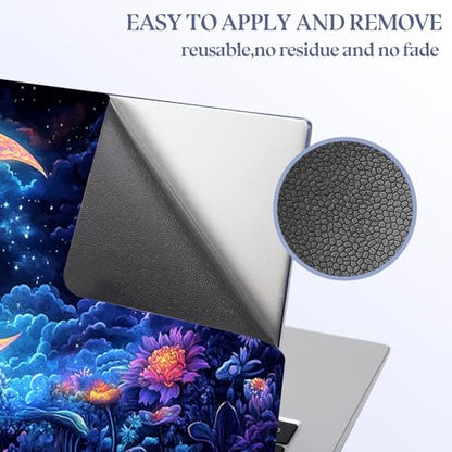 Universal Laptop Skin Sticker Decal,15.6 Inch Laptop Vinyl Cover for 13" 14" 15.6" Laptop,Scratch-Resistant Waterproof Protector Wrap,Reusable with Wrist Pads,Lunar Blossom Nightscape - color: Lunar Blossom Nightscape