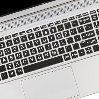 Large Letters Keyboard Cover for 15.6 HP Laptop 15-dw 15-dy 15-ef 15-da/db/bs 15-dy5033dx 15-dy2702dx 15-dy2073dx 15-dw0083wm 15-ef2126wm 15-da0033wm, Envy x360 15m-dr/ds 17-bs/bw, Pavilion 15-cs/cc - color: Black(Large Letters)