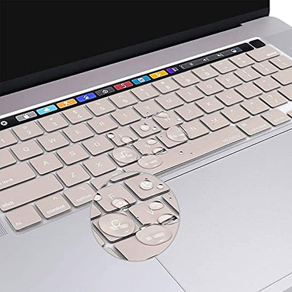 MOSISO Keyboard Cover Compatible with MacBook Pro 13 inch M2 M1 | 2023-2020 A2338 A2289 A2251&Compatible with MacBook Pro 16 2020 2019 A2141 Touch ID, Protective Silicone Skin, Rock Gray - color: Rock Gray