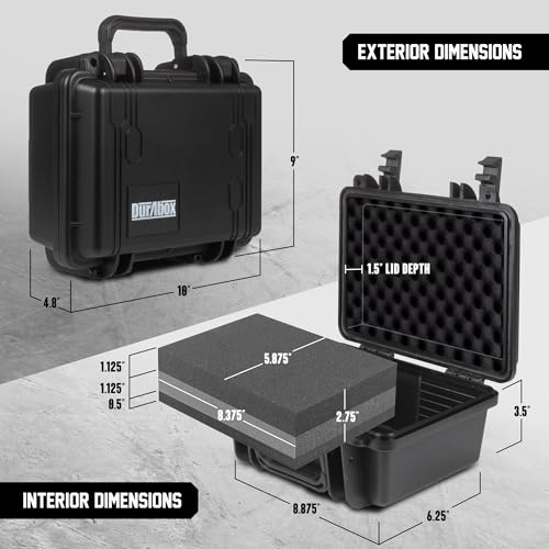 Durabox All Weather Hard Case 10 x 9 x 5” - TSA Approved Hard Shell Travel Case with Customizable Foam for Cameras, Lenses, Electronics and Other Gear - size: Small 10 x 9 x 5"