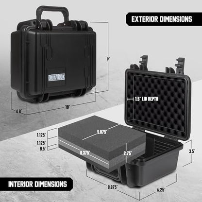 Durabox All Weather Hard Case 10 x 9 x 5” - TSA Approved Hard Shell Travel Case with Customizable Foam for Cameras, Lenses, Electronics and Other Gear - size: Small 10 x 9 x 5"