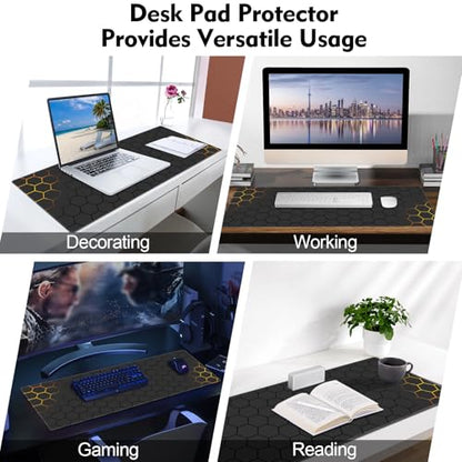 Galdas Mouse Pad for Gaming,XXL XL Large Mouse Mat Long Extended Mousepad Desk Mat Non-Slip Rubber Mice Pads Stitched Edges Thin (31.5 x 11.8 x 0.12 Inches) Grid - color: Grid