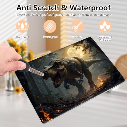 Laptop Skin Sticker Decal 15.6 Inch,12 13 13.3 14 15 15.6 in Laptop Netbook Skins for Notebook,Art Decal Removable Waterproof Scratch Resistant,Universal Vinyl Cover,Dinosaur Forest Moon - color: Dinosaur Forest Moon