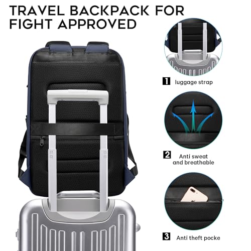BANGE Business Laptop Smart backpack Can Hold 15.6 Inch Laptop Commute Backpack Carry on bag for men and women (Blue) - color: Blue
