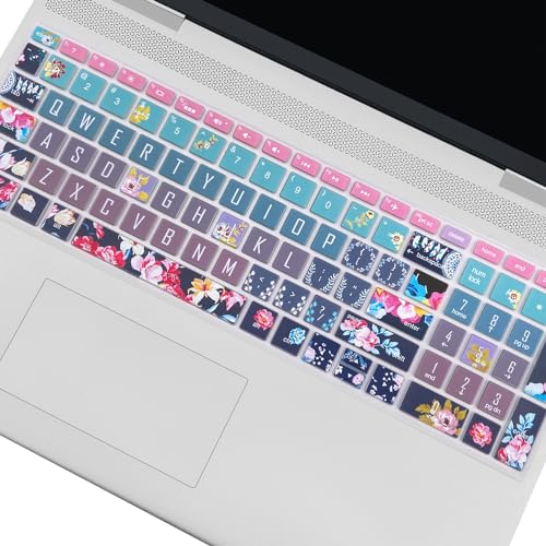 Keyboard Cover for HP Envy x360 15m-bp/bq /2020 2019 HP Pavilion 15/ HP Pavilion x360 15.6” Series/HP Envy 17 17.3" Series/HP Laptop 15t 17t 17-ca0011nr 17-by0040nr, Red Flower - color: Red Flower