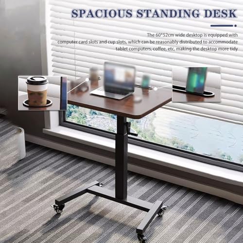 Height Adjustable Standing Desk, Laptop Table with Wheels Rocker, Portable Mobile Study Desk, Steel Frame Stable Side Table,Easy to Install(A) - color: A