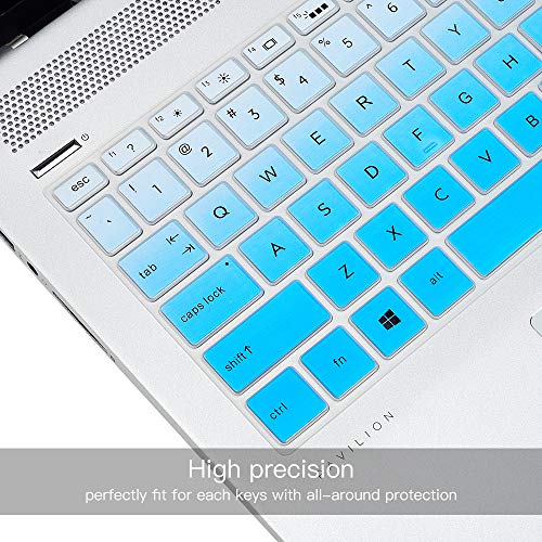 Keyboard Cover for HP Laptop 15-db 15-dw 15-dy 15-da 15-bs/bw 15-ef 15t 15z 14"x 4.6" 15-db0011dx 15-dy1043dx/dy1051wm 15-dw0037wm/dw1083wm 15-ef1001ds ef1023dx, HP 17-by/bs/ca 11" Keyboard Skin, Blue - color: Ombre Blue