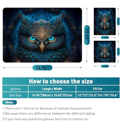 12.1-15.6 Inch Laptop Skin Decal, Universal Reusable Vinyl Laptop Cover Sticker, Waterproof Art Decal Protector - Blue Owl - color: Blue Owl