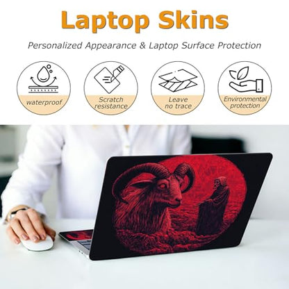 Universal Laptop Skin Sticker with 2 Wrist Pad Decals, 3-Piece Removable Vinyl Laptop Cover, Skull Sheep Waterproof Anti-Scratch, Easy-Trim Fit for 13.3" 14" 15.6" Laptops - color: Skull Sheep