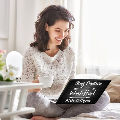 AIMSA Laptop Notebook Skin Sticker Decal, 12/13/13.3/14/15/15.4/15.6 inch Laptop Universal Cover, Scratch Resistant Art Decal Protector, Stay Positive Black - color: Stay Positive Black
