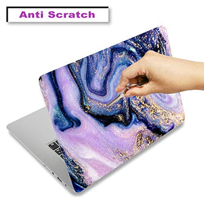 Laptop Skin Sticker Decal, 12" 13" 13.3" 14" 15" 15.4" 15.6 inch Laptop Universal Netbook PC Notebook Vinyl Reusable Skin Sticker Cover Art Decal Case Protector Personalized, Purple Marble - color: Purple Marble