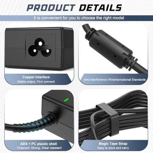 19.5V 4.62A 90W AC Adapter Charger Power Supply Cord for Dell Laptop Computer, Dell PA-10 90-watt Power Supply(Connector: 7.4x5.0mm)