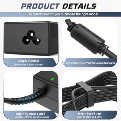 19.5V 4.62A 90W AC Adapter Charger Power Supply Cord for Dell Laptop Computer, Dell PA-10 90-watt Power Supply(Connector: 7.4x5.0mm)