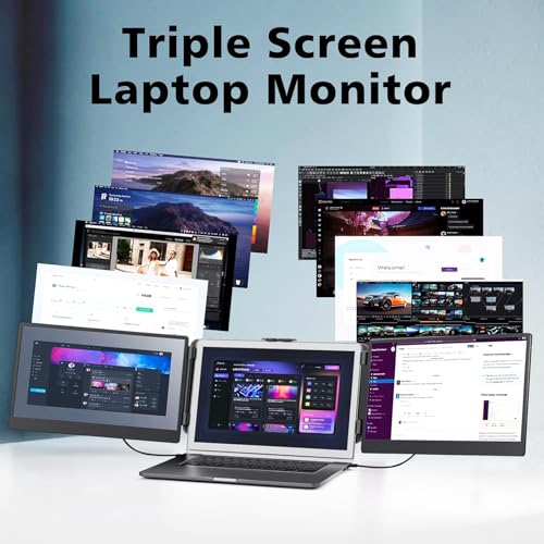 ROYY Laptop Screen Extender Double Monitor - 14" 1080P Portable Monitor FHD Attachment Extra Screen Compatible with Windows Mac Dex Chrome Travel Work Fits 13-17" Laptops - size: 14.1" Screen Extenders