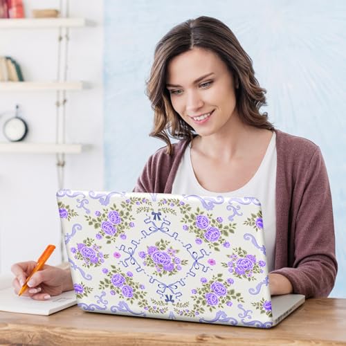 DINKY Laptop Skin Sticker Decal 15.6" 15.4" 12" 13" 13.3" 14" 15 inch Laptop Universal Vinyl Skin Stickers Cover Art Decal Notebook PC Personalized Protector, Purple Flower Bow - color: Purple Flower Bow