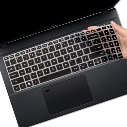 Keyboard Cover for 15.6" Acer Aspire 3 A315-24P-R7VH A315-24PT A315-510/59/58, Aspire 15 A15-41M/51M/61M, Aspire 5 A515-58GM/58M/58MT/58PT A515-57G/57 15.6" (Not Fit A515-46~A515-56 & Aspire 16) - color: Black