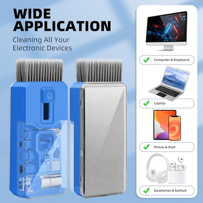 Keyboard Cleaner & Laptop Cleaning Kit, All-in-1 for Computer PC, SkyBlue | Electronics Deep Cleaning Reusable Brush Tool, Screen-Safe Spray, for iPhone iPad Macbook Airpod Camera, Gaming Accessories - color: SkyBlue