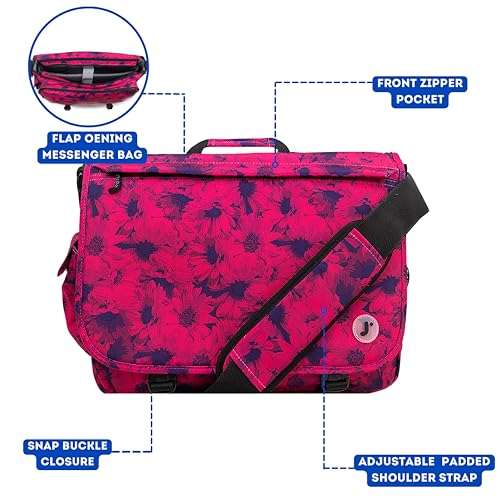 J World New York Thomas Laptop Messenger Bag for Women & Men. Kids Computer Bookbag - color: Bellis