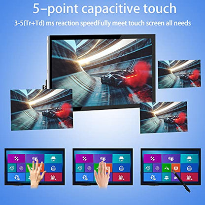Raspberry Pi Screen 10.1 Inch Touchscreen Monitor 1024x600 Portable HDMI Monitor 16:9 IPS Screen Display for Raspberry Pi 5/4/3/2/Zero/B/B+ Win11/10/8/7, Free-Driver