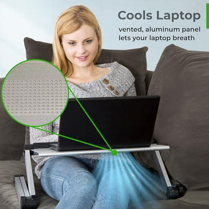 Uncaged Ergonomics WorkEZ Executive Adjustable Laptop Stand for Desk, Adjustable Height Foldable Aluminum Computer Stand, Cooling Laptop Holder, Notebook Computer Riser for Desk, Silver - color: Silver