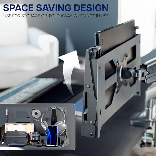 VIVO Black Flip Down 13 to 17 inch Laptop Tray Holder, Mount-FDLAP1 | Designed for Wall-Mounted Floating Workstation or VESA Stand Accessory, Space Saving, Holds 22 lbs