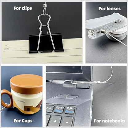 Retractable Cable Lock with Cable tie, to Prevent Loss of Various adapters and Security Locks During Meetings,Also for exhibits, Remote Controls and Harnesses (2, 3.3ft) - size: 3.3ft