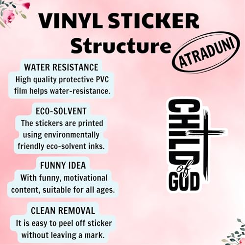 (3Pcs) Child of God Stickers Christian Inspirational Bible Verse Quote Religious Scripture Prayer Gifts Waterproof Vinyl Decal for Kindle Water Bottle Bumper Car Hard Hat Phone Laptop Size 3"x1.8" - color: Child of God