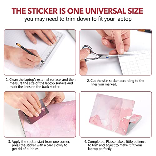 AIMSA Laptop Skin Sticker Decal, 12 13 13.3 14 15 15.4 15.6 inch Laptop Art Decal Protector Notebook Netbook PC 15.6" Universal Vinyl Cover, Nude Pink Marble - color: Nude Pink Marble