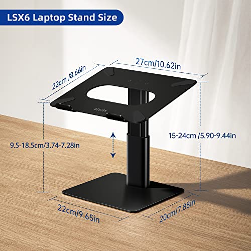 BESIGN LSX6N Laptop Stand, Ergonomic Adjustable Notebook Riser, Computer Holder, Laptop Mount Compatible with 10-15.6" Laptops, Black - color: Black, size: Sit Work(H5.90-9.44in)