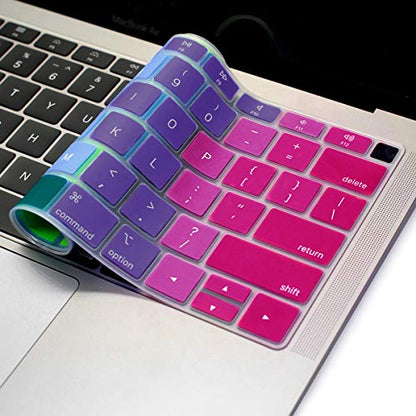 Se7enline for MacBook Air Keyboard Cover 13 inch 2018-2023 A1932 | Silicone Waterproof Dustproof Durable Washable Laptop Accessories US Layout 2023 2022 2021 2020 2019 2018,Rainbow - color: Rainbow