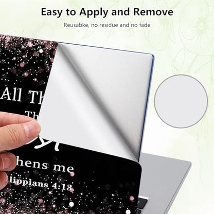 Laptop Skin Sticker Decal, Universal Reusable Vinyl Laptop Cover for 12" 13" 13.3" 14" 15" 15.4" 15.6" Notebook PC, Reusable Waterproof Scratch-Resistant with 2 Wrist Pads,Philippians 4-13 - color: Philippians 4-13