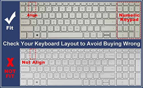 Keyboard Cover for HP Pavilion 15.6" 15t 15z 15-eg 15-eh 15-er 15t-eg300/eg200/eg000 15-er0095nr 15z-eh200/eh300 15-eg3053cl 15-eg0070wm 15-eg0073cl eg0065st eg1053cl eg0032nr 15-eh1070wm 15-er0056cl - color: Black