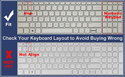 Keyboard Cover for HP Pavilion 15.6" 15t 15z 15-eg 15-eh 15-er 15t-eg300/eg200/eg000 15-er0095nr 15z-eh200/eh300 15-eg3053cl 15-eg0070wm 15-eg0073cl eg0065st eg1053cl eg0032nr 15-eh1070wm 15-er0056cl - color: Black