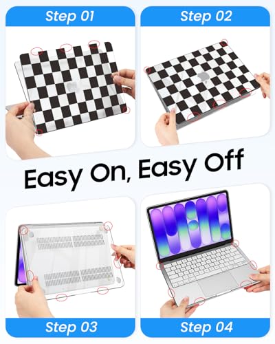 Fintie Case for MacBook Neo 13 Inch with Keyboard Skin & Screen Protector | 2026 A3404, Snap-On Design, Slim Fit, Hard Shell Cover, Checkered - color: Checkered