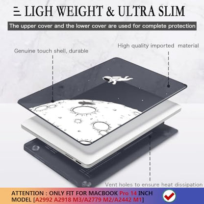 CISSOOK Compatible with MacBook Pro 14 inch Case M5 M4 M3 M2 M1 2026-2021 | A3434 A3427 A3426 A3112 A3185 A3401 A2918 A2992 A2779 A2442, 5in1 Set Anti-Scratch Hard Shell Case Keyboard Cover, Astronaut - color: 14inch-Astronaut