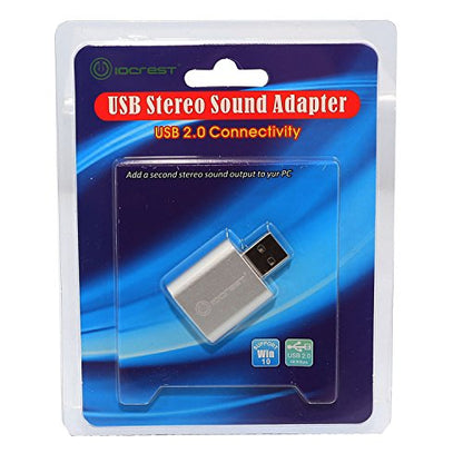 IO Crest SY-AUD20205 USB to Audio Adapter Convert PC USB Port into a Stereo Sound Card for Windows & Mac Silver