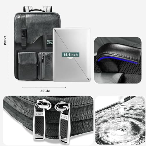 Slim & Expandable Laptop Backpack 15.6 Inch, Computer Rucksack Water Resistant Bag, Anti-Theft Travel Daypack for Men and Women-Gray - color: Gray