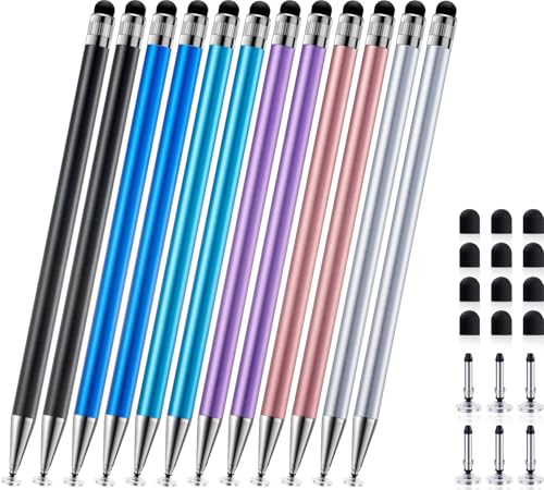 ChaoQ Stylus Pen for Touchscreen, 12pcs 2-in-1 Stylus Pen for iPad iPhone | High Sensitivity and Precision, Suitable for iPad iPhone Android Tablets Switch and All Touch Screens - color: 12 Pcs Mix Color