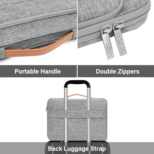 MOSISO 360 Protective Laptop Case 13 inch, 13 inch Laptop Sleeve Compatible with MacBook Air M5 M4 M3 M2 M1 2026-2018/Neo/Pro M2 M1, Side Open Carrying Case with Raised Pocket & Handle & Belt, Gray