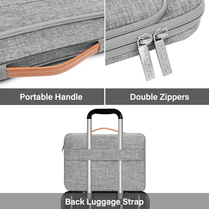 MOSISO 360 Protective Laptop Case 13 inch, 13 inch Laptop Sleeve Compatible with MacBook Air M5 M4 M3 M2 M1 2026-2018/Neo/Pro M2 M1, Side Open Carrying Case with Raised Pocket & Handle & Belt, Gray